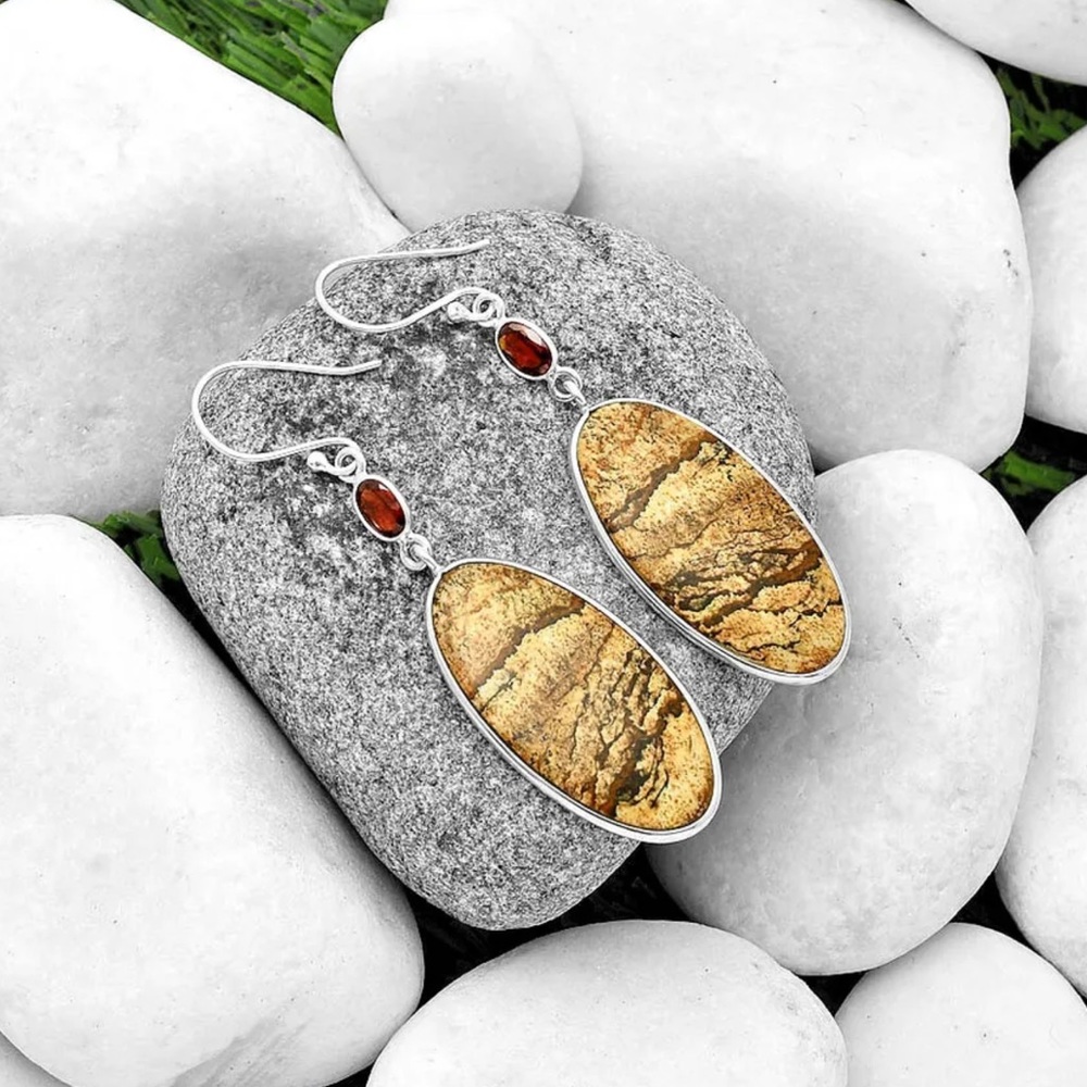 Picture Jasper earrings - Picture 2 of 2